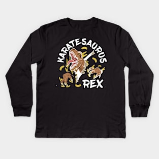 Karatesaurus Rex Dinosaur Lover Kids Long Sleeve T-Shirt